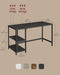 Computer Desk With Shelves 140 cm Wide For Home Office by Vasagle