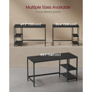 Computer Desk With Shelves 140 cm Wide For Home Office by Vasagle