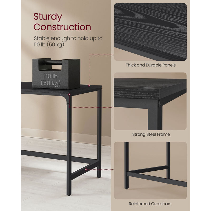 Computer Desk With Shelves 140 cm Wide For Home Office by Vasagle