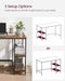 Computer Desk With Shelves 140 cm Wide For Home Office by Vasagle