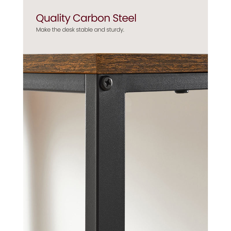 Computer Desk With Shelves 140 cm Wide For Home Office by Vasagle