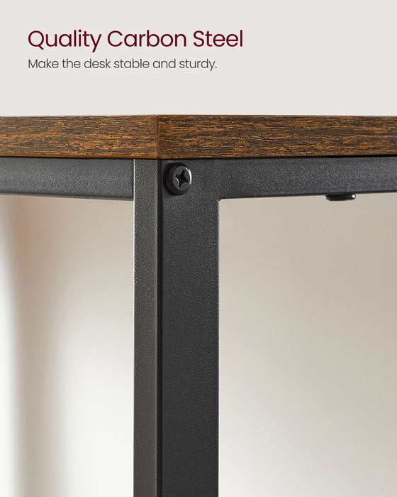 Computer Desk With Shelves 140 cm Wide For Home Office by Vasagle