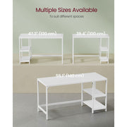 Computer Desk With Shelves 140 cm Wide For Home Office by Vasagle