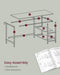 Computer Desk With Shelves 140 cm Wide For Home Office by Vasagle