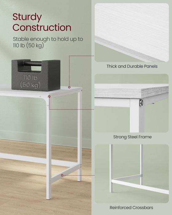 Computer Desk With Shelves 140 cm Wide For Home Office by Vasagle