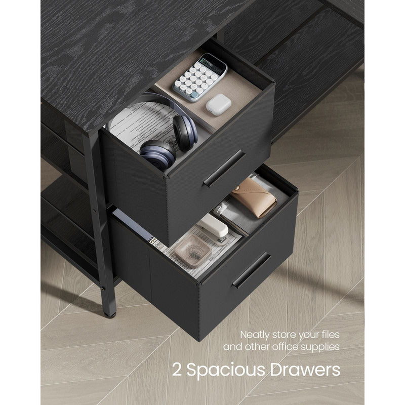 Vasagle Corner Desk With Drawers For Home Office