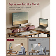 Vasagle Corner Desk With Drawers For Home Office