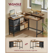 Vasagle Corner Desk With Drawers For Home Office