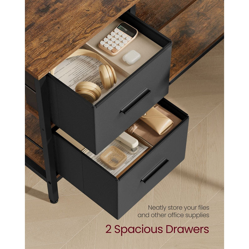 Vasagle Corner Desk With Drawers For Home Office