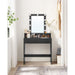Image of a Black Vasagle Dressing Table with LED Light Up Mirror and Drawers