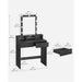 Image of a Black Vasagle Dressing Table with LED Light Up Mirror and Drawers