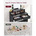 Image of a Black Vasagle Dressing Table with LED Light Up Mirror and Drawers