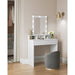 Image of a White Vasagle Dressing Table with LED Light Up Mirror and Drawers