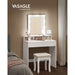 Image of a White Vasagle Dressing Table with LED Light Up Mirror and Drawers