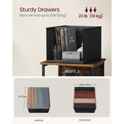 Vasagle Filing Cabinet 2 Drawer, Rustic Brown and Black For Home Office