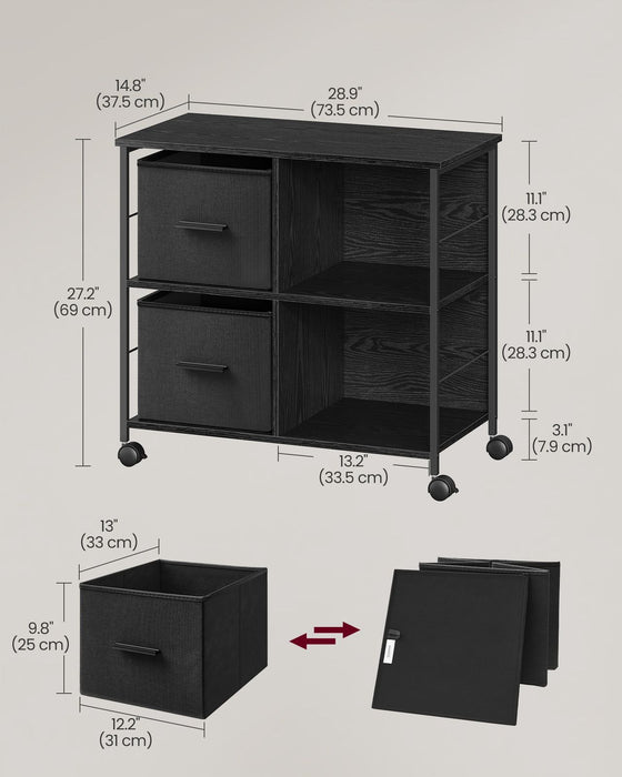 Image of a Black Vasagle Filing Cabinet on Wheels.