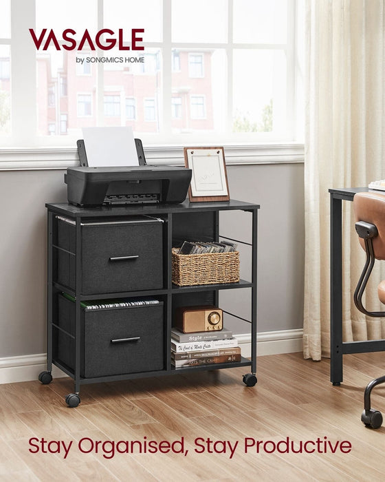 Image of a Black Vasagle Filing Cabinet on Wheels.