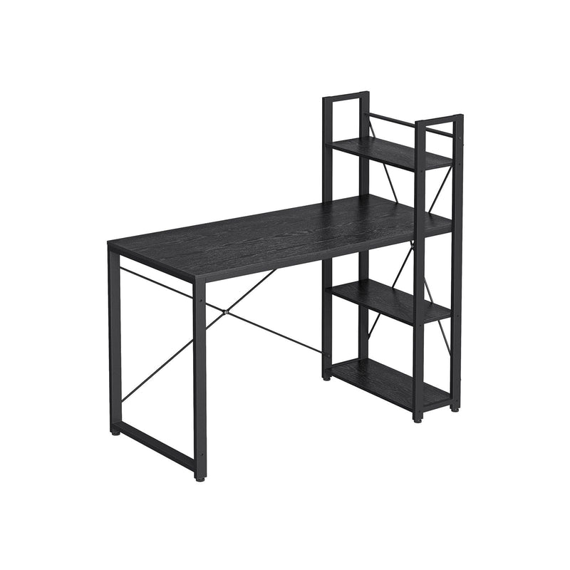 Vasagle Black Computer Desk With Shelves For Home Office