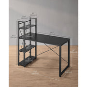 Vasagle Black Computer Desk With Shelves For Home Office