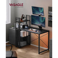 Vasagle Black Computer Desk With Shelves For Home Office