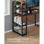 Vasagle Black Computer Desk With Shelves For Home Office