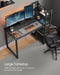 Vasagle Black Computer Desk With Shelves