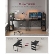 Vasagle Black Computer Desk With Shelves For Home Office