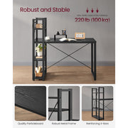 Vasagle Black Computer Desk With Shelves For Home Office