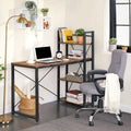 Computer Desk With Shelves Vintage Brown For Home Office by Vasagle