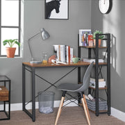 Computer Desk With Shelves Vintage Brown For Home Office by Vasagle
