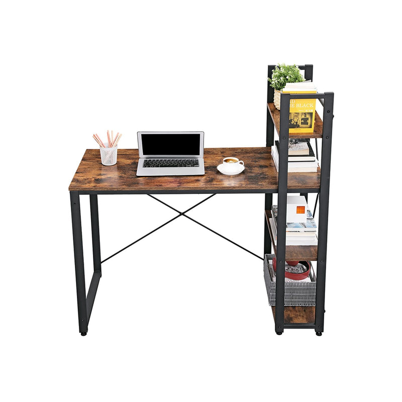 Computer Desk With Shelves Vintage Brown For Home Office by Vasagle