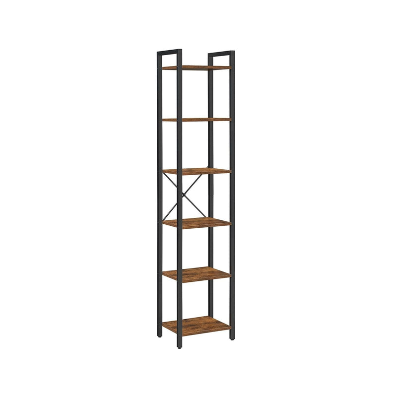 Industrial 40cm Wide Bookcase With 6 Shelves by Vasagle