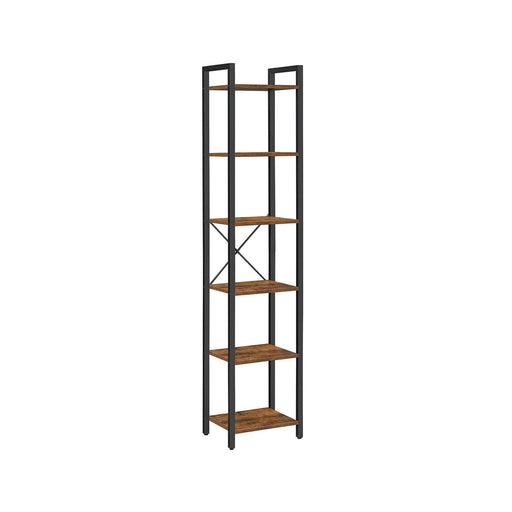 Image of a Vasagle Industrial 6 Tier 40cm Wide Bookcase