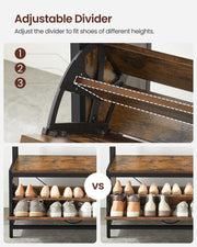 Vasagle Industrial Hall Tree With Hidden Shoe Storage