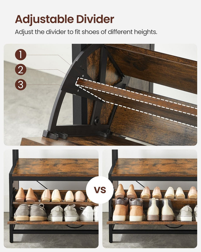 Vasagle Industrial Hall Tree With Hidden Shoe Storage