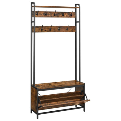 Vasagle Industrial Hall Tree With Hidden Shoe Storage