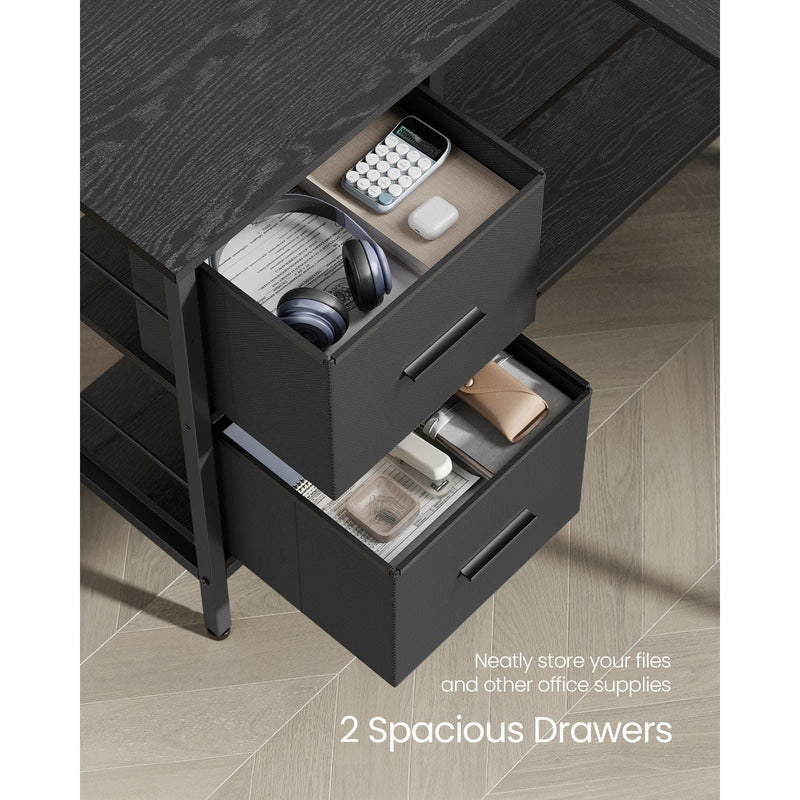 Vasagle L Shaped Home Office Desk with Drawers, 135cm Wide