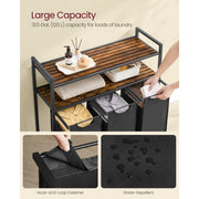 Vasagle Laundry Sorter With 3 Compartments and 2 Shelves