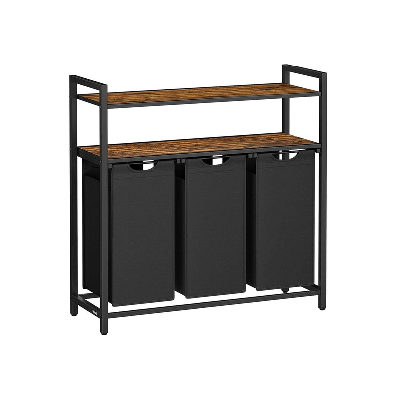 Vasagle Laundry Sorter With 3 Compartments and 2 Shelves