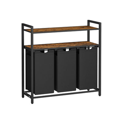 Vasagle Laundry Sorter With 3 Compartments and 2 Shelves