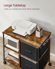 Vasagle Rustic Filing Cabinet For Home Office