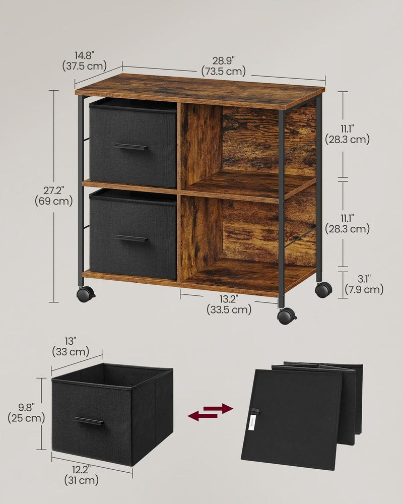 Vasagle Rustic Filing Cabinet For Home Office