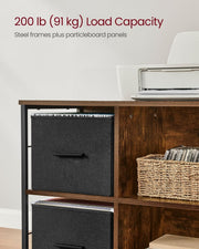 Vasagle Rustic Filing Cabinet For Home Office
