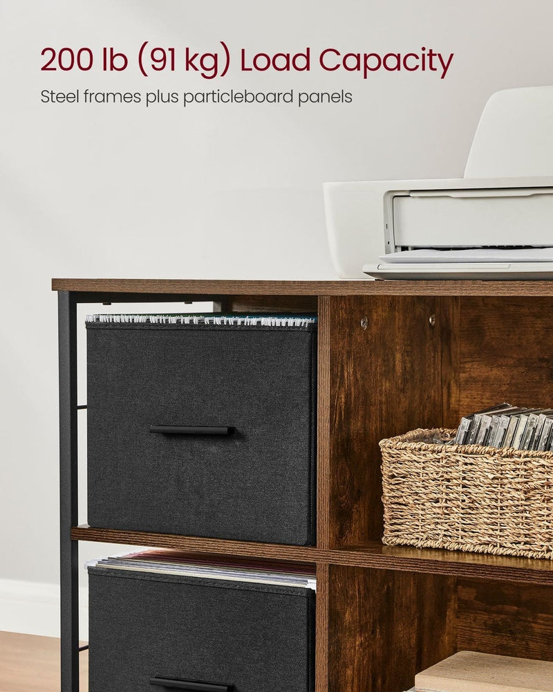 Vasagle Rustic Filing Cabinet For Home Office