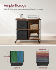 Vasagle Rustic Filing Cabinet For Home Office