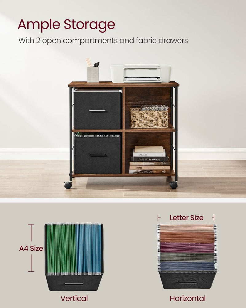Vasagle Rustic Filing Cabinet For Home Office