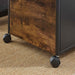 Image of a Rustic Brown Small Under Desk Filing Cabinet With Wheels by Vasagle.