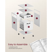 White Small Under Desk Filing Cabinet by Vasagle