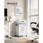 White Small Under Desk Filing Cabinet by Vasagle