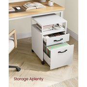 White Small Under Desk Filing Cabinet by Vasagle